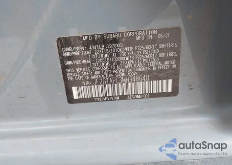 2021 Subaru Crosstrek Premium из США, поврежденный, VIN JF2GTAPC3MH348640